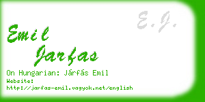 emil jarfas business card
