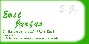 emil jarfas business card
